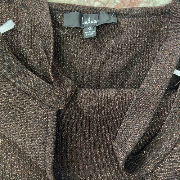 Lulus black and metallic thong bodysuit - Picture 3 of 3